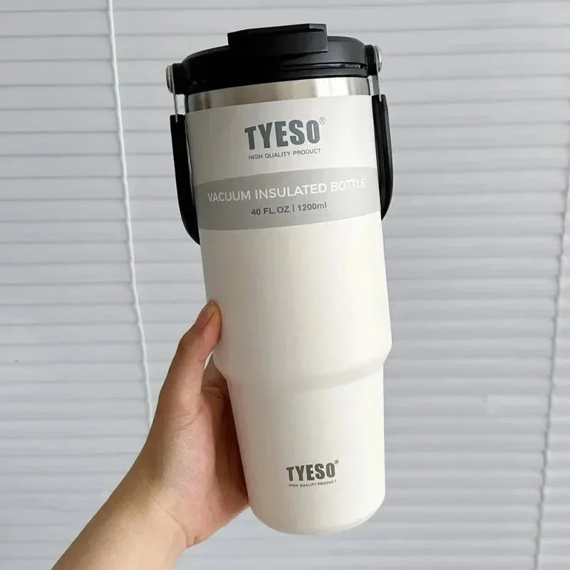 Tyeso Stainless Steel Coffee Cup, Double-Wall Hot Cold Insulated Travel Tumbler
