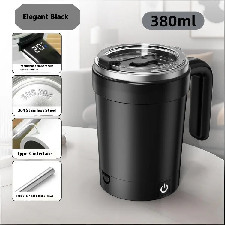 Smart Temperature Display Magnetic Stirring Cup, Electric Portable Coffee Mixer