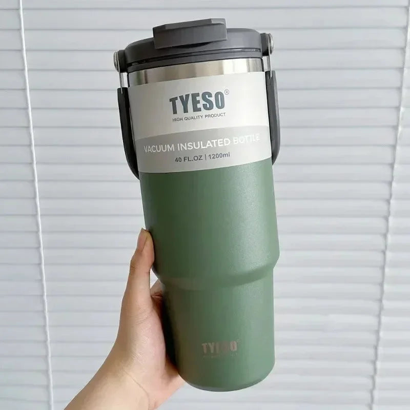 Tyeso Stainless Steel Coffee Cup, Double-Wall Hot Cold Insulated Travel Tumbler