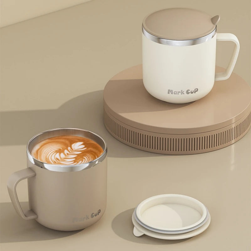 400ml Stainless Steel Water Bottle with Lid and Handle, Double-Layer Design