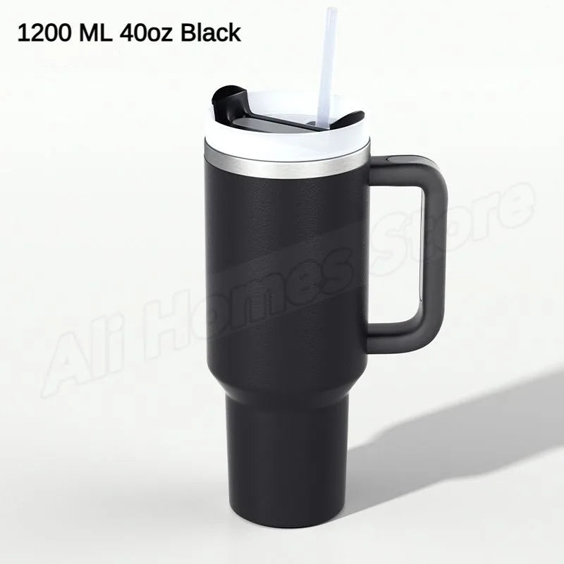 40oz Vacuum Insulated Tumbler, Stainless Steel Travel Cup with Handle