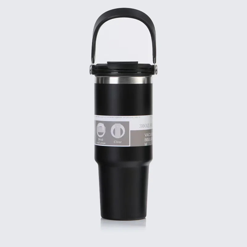 900ml Thermos Cup with Handle, Stainless Steel Vacuum Bottle for Office or Sports