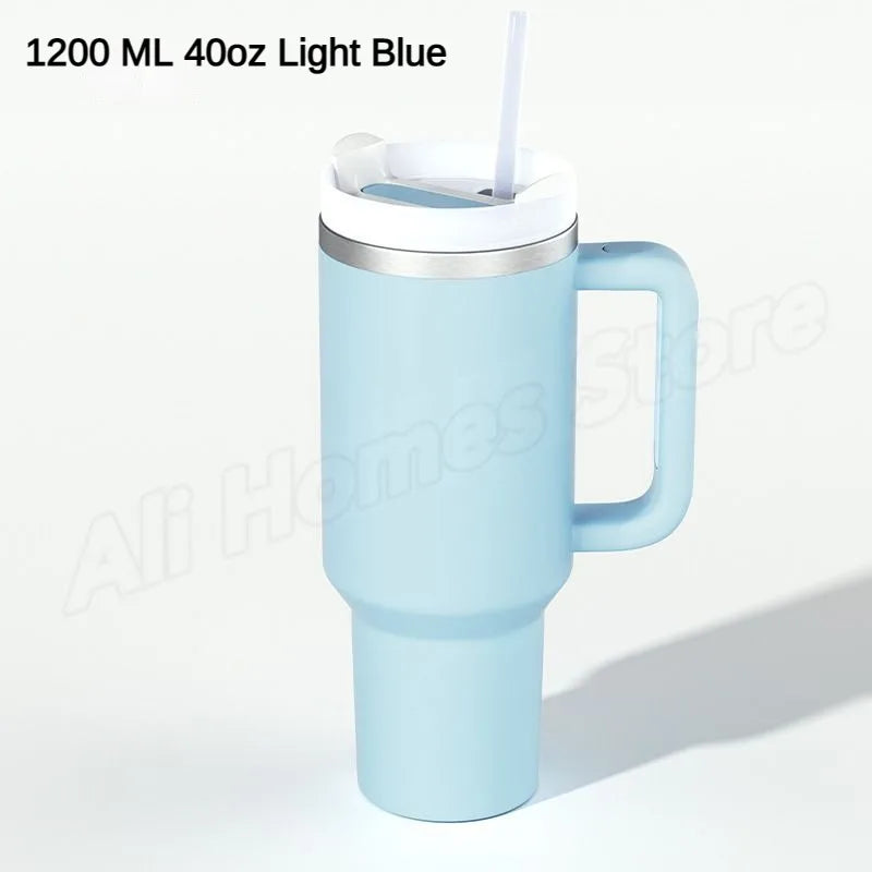 40oz Vacuum Insulated Tumbler, Stainless Steel Travel Cup with Handle