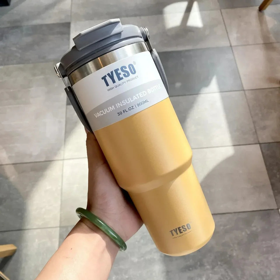 Tyeso Stainless Steel Coffee Cup, Double-Wall Hot Cold Insulated Travel Tumbler
