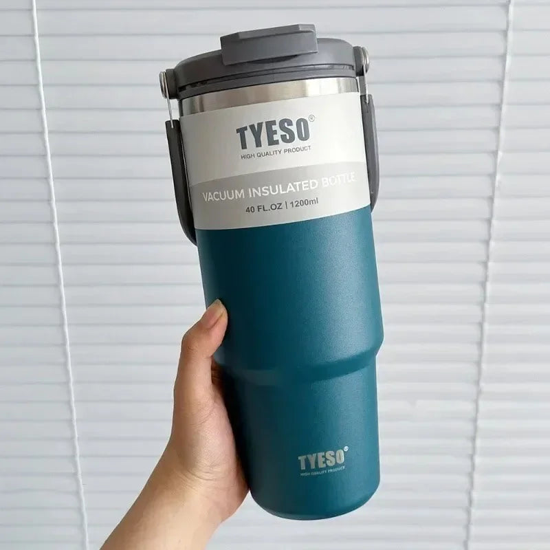 Tyeso Stainless Steel Coffee Cup, Double-Wall Hot Cold Insulated Travel Tumbler