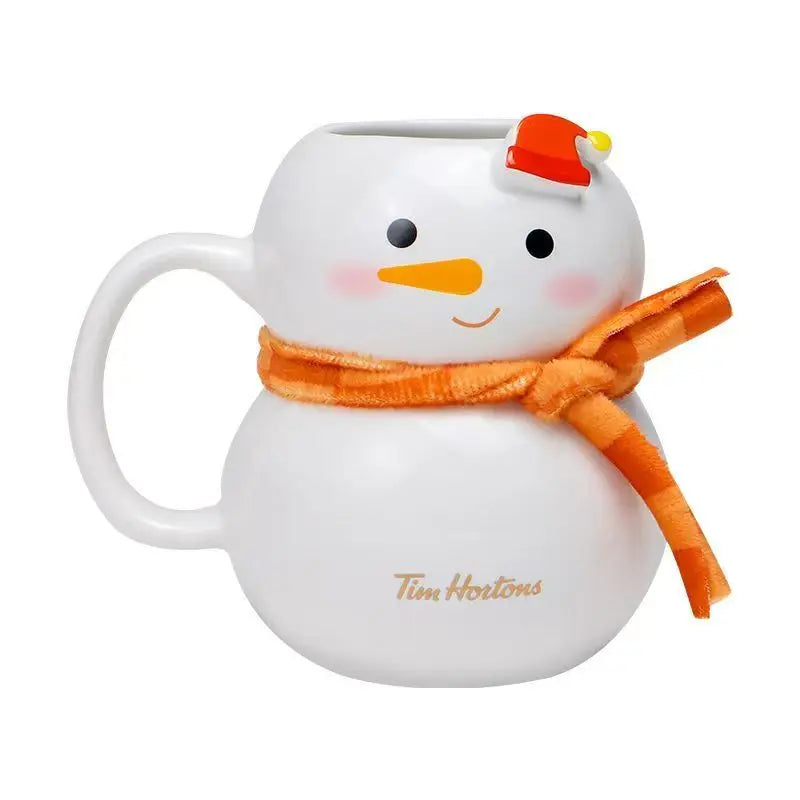 350ml Snowman Ceramic Mug, Cute Large-Capacity Christmas Coffee Cup