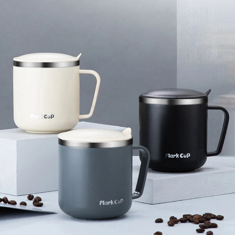 400ml Stainless Steel Water Bottle with Lid and Handle, Double-Layer Design