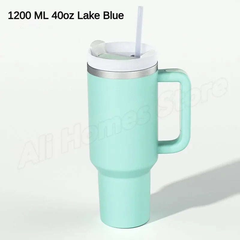 40oz Vacuum Insulated Tumbler, Stainless Steel Travel Cup with Handle