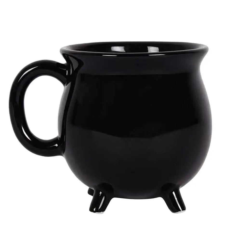Witches Brew Cauldron Coffee Mug, Black Ceramic Halloween Cup Decoration