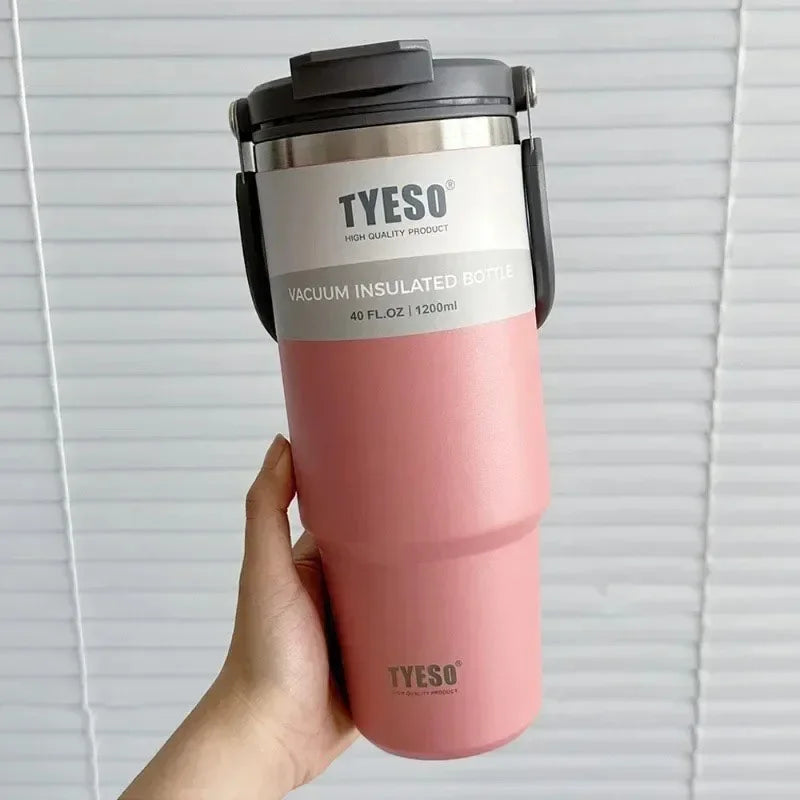 Tyeso Stainless Steel Coffee Cup, Double-Wall Hot Cold Insulated Travel Tumbler