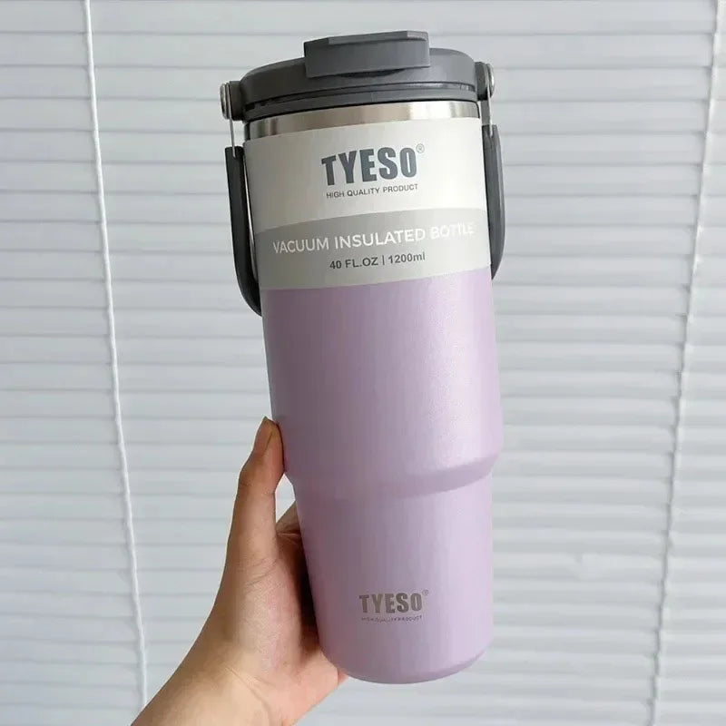 Tyeso Stainless Steel Coffee Cup, Double-Wall Hot Cold Insulated Travel Tumbler