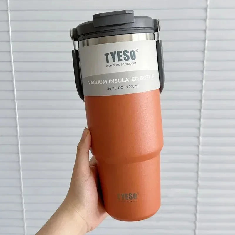 Tyeso Stainless Steel Coffee Cup, Double-Wall Hot Cold Insulated Travel Tumbler