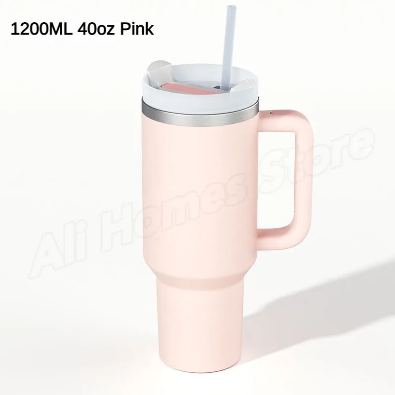 40oz Vacuum Insulated Tumbler, Stainless Steel Travel Cup with Handle