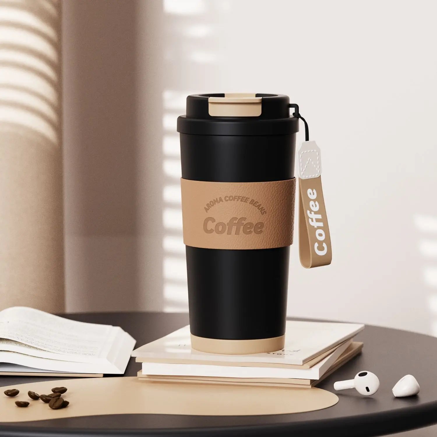 550ml Double-Wall Stainless Steel Vacuum Thermos Cup, Insulated Coffee Mug