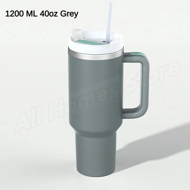 40oz Vacuum Insulated Tumbler, Stainless Steel Travel Cup with Handle