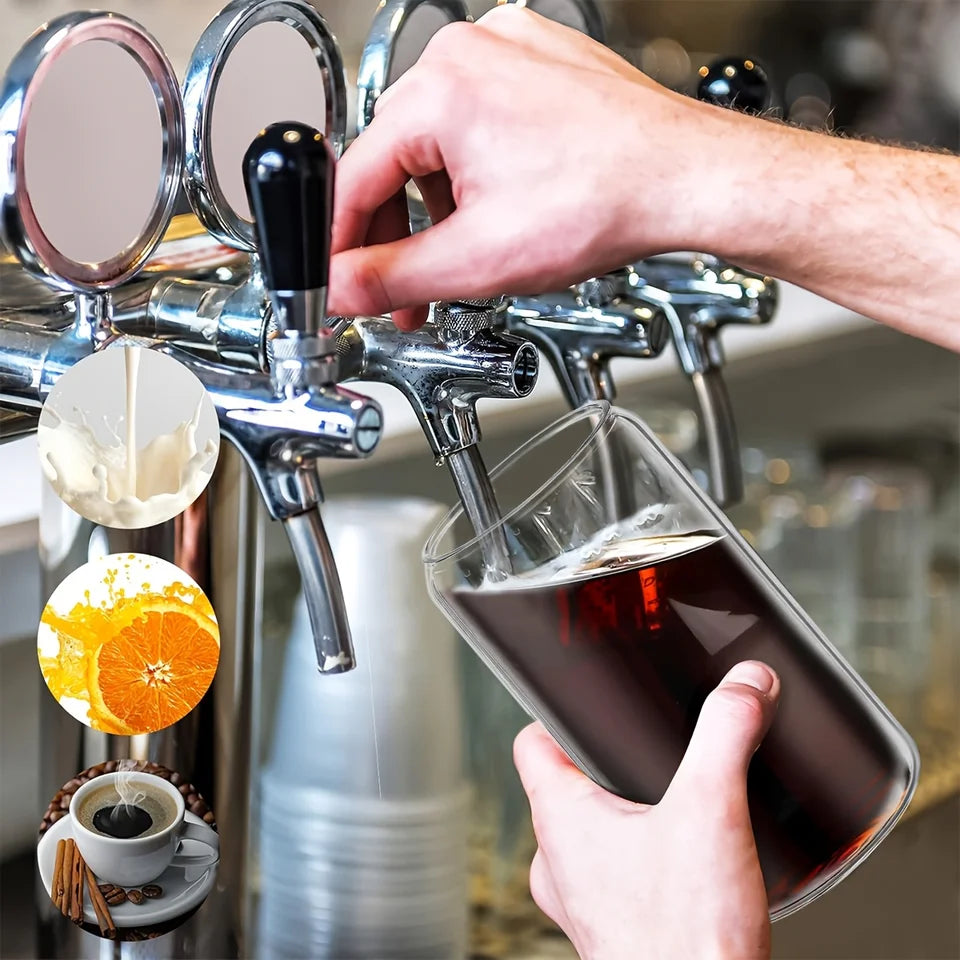 6-Pack 16oz Beer Can Glasses with Bamboo Lids and Straws