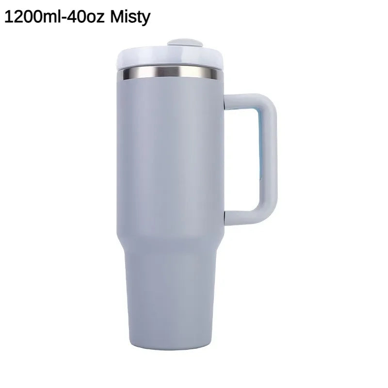 40oz Vacuum Insulated Tumbler, Stainless Steel Travel Cup with Handle