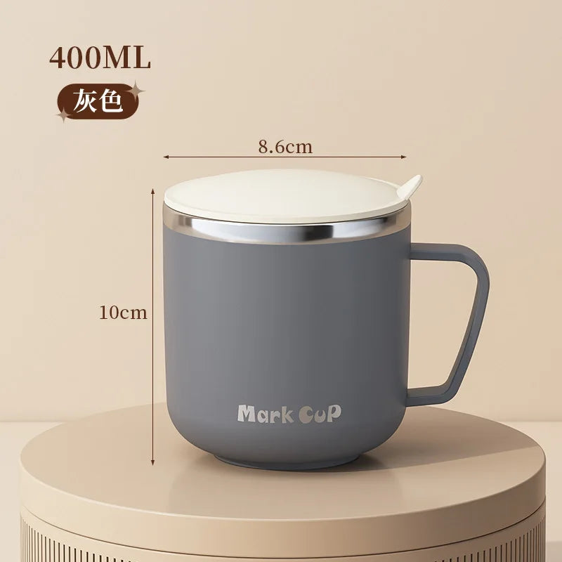 400ml Stainless Steel Water Bottle with Lid and Handle, Double-Layer Design