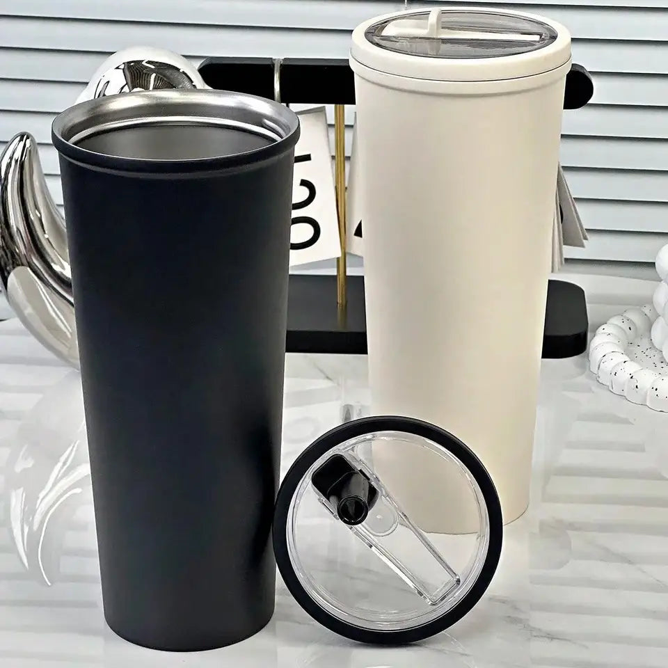 Stainless Steel Insulated Bottle, Leak-Proof with Foldable Straw Lid
