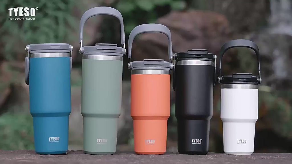 Tyeso Stainless Steel Coffee Cup, Double-Wall Hot Cold Insulated Travel Tumbler