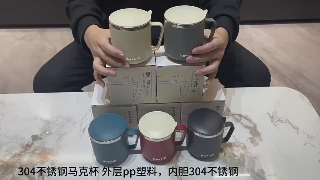 400ml Stainless Steel Water Bottle with Lid and Handle, Double-Layer Design